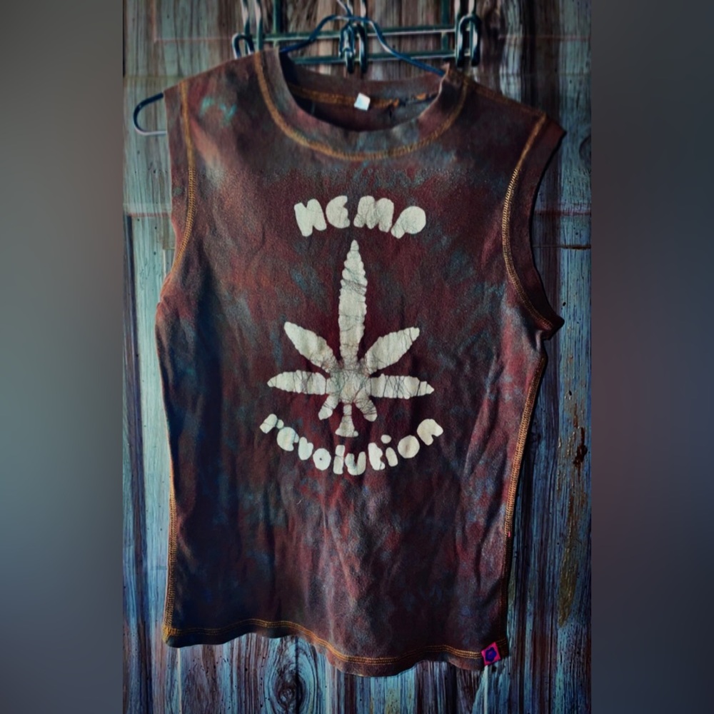 Vintage tie dyed ‘Hemp Revolution’ tank